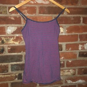 Gap XS Women’s Purple and Pink Striped Tanktop